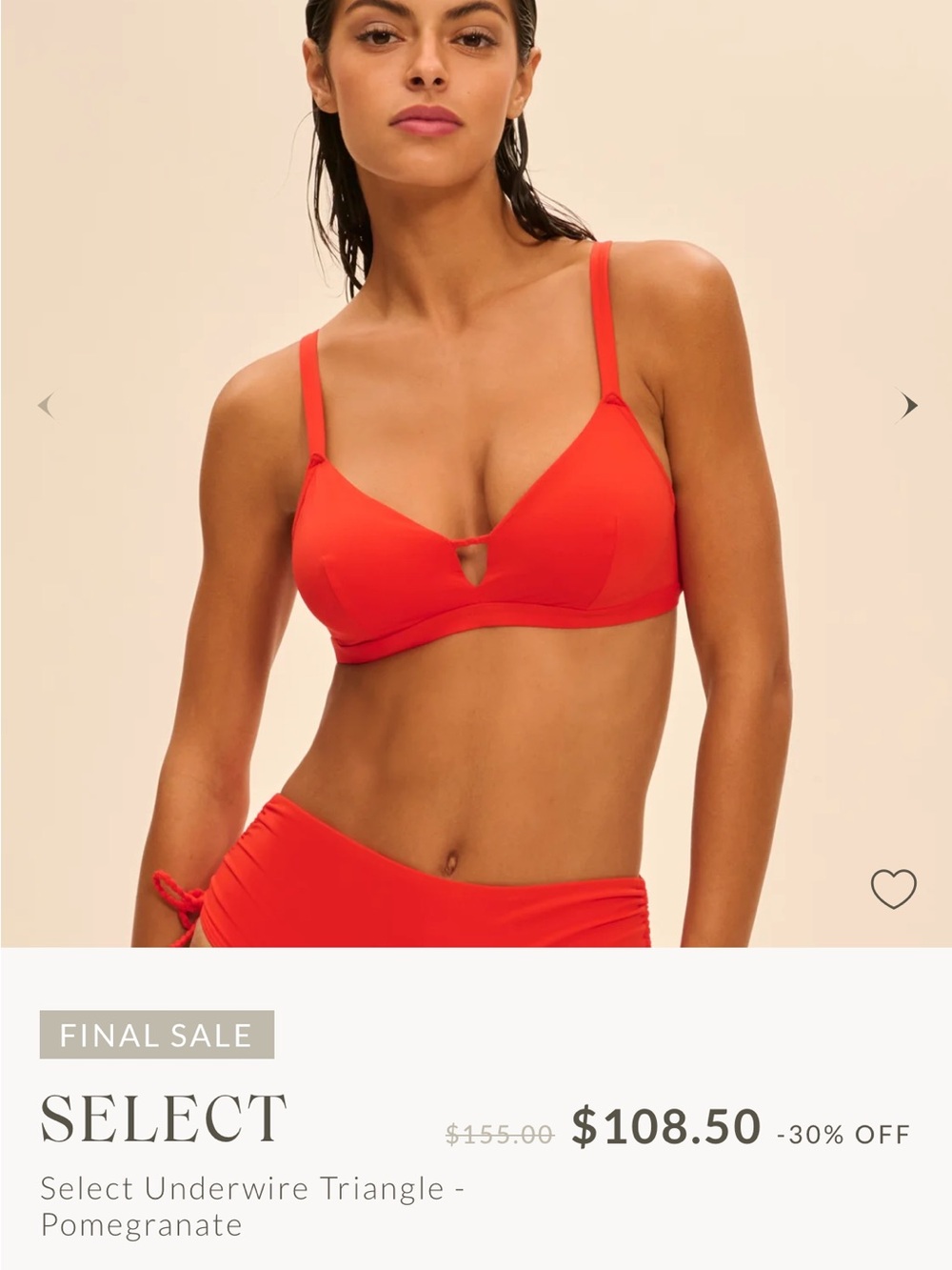 Simone Perele Pomegranate Red Underwire Triangle Bikini Top